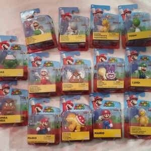 Nintendo Super Mario Action Figure Collection - Red, Yellow, Green Lot 14